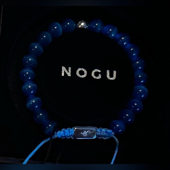 ๐๐ NOGU Aquamarine Cheshire Glass Bead Bracelet ๐๐ - Picture 2 of 6